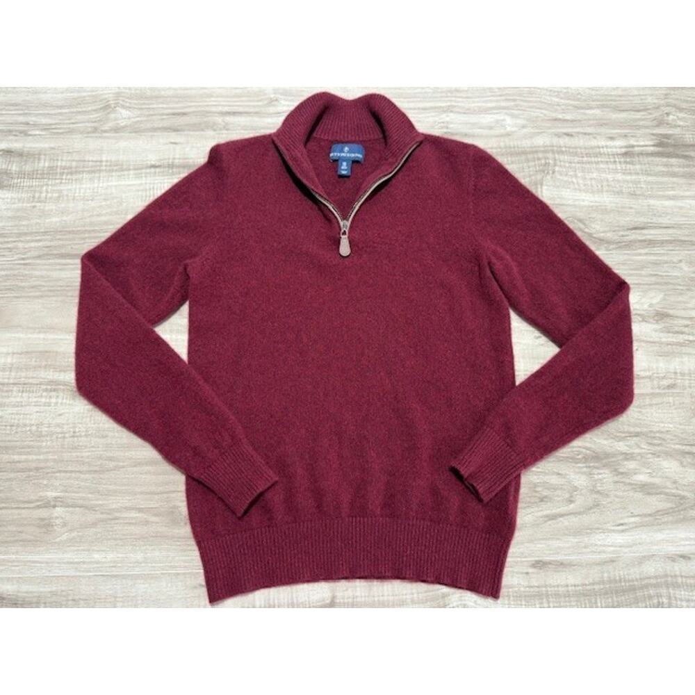 Buttoned Down Men's 100% Cashmere 1/4 Zip Pullover Long Sleeve Sweater-Size XS